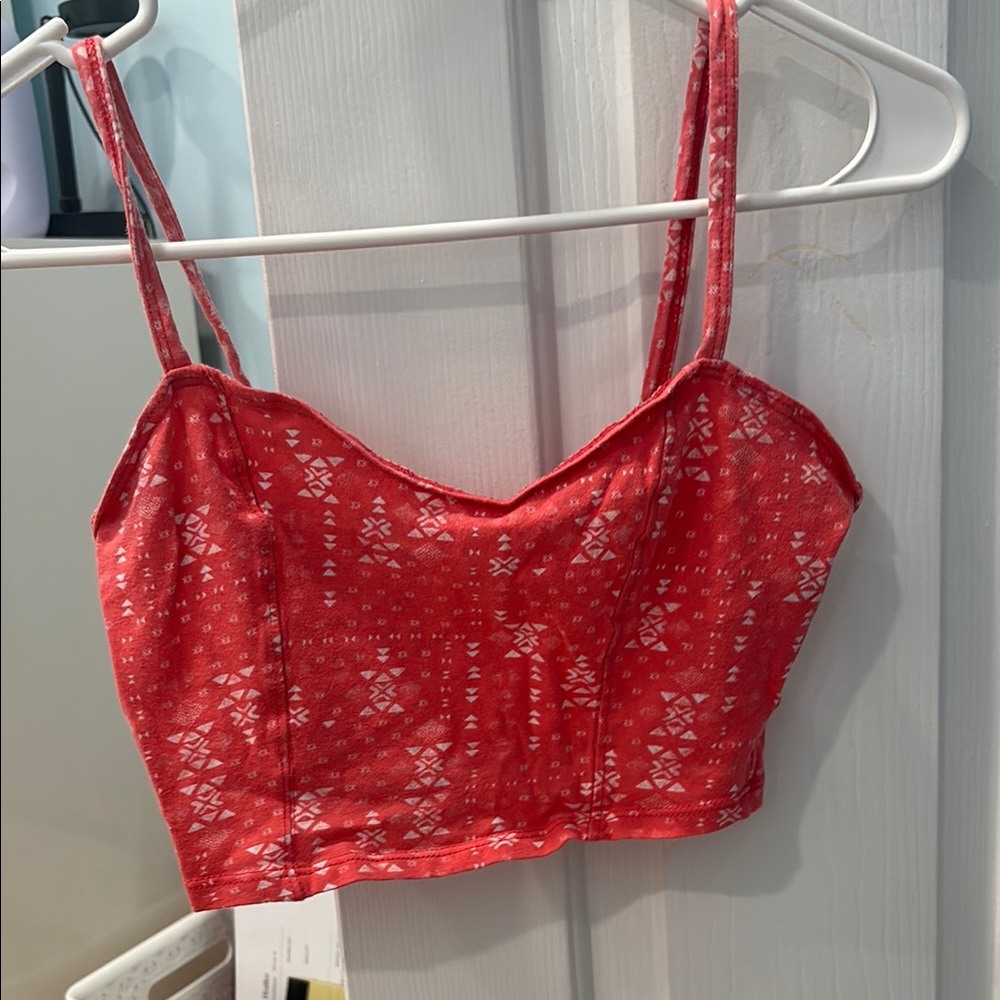 Pink Patterned Crop Top